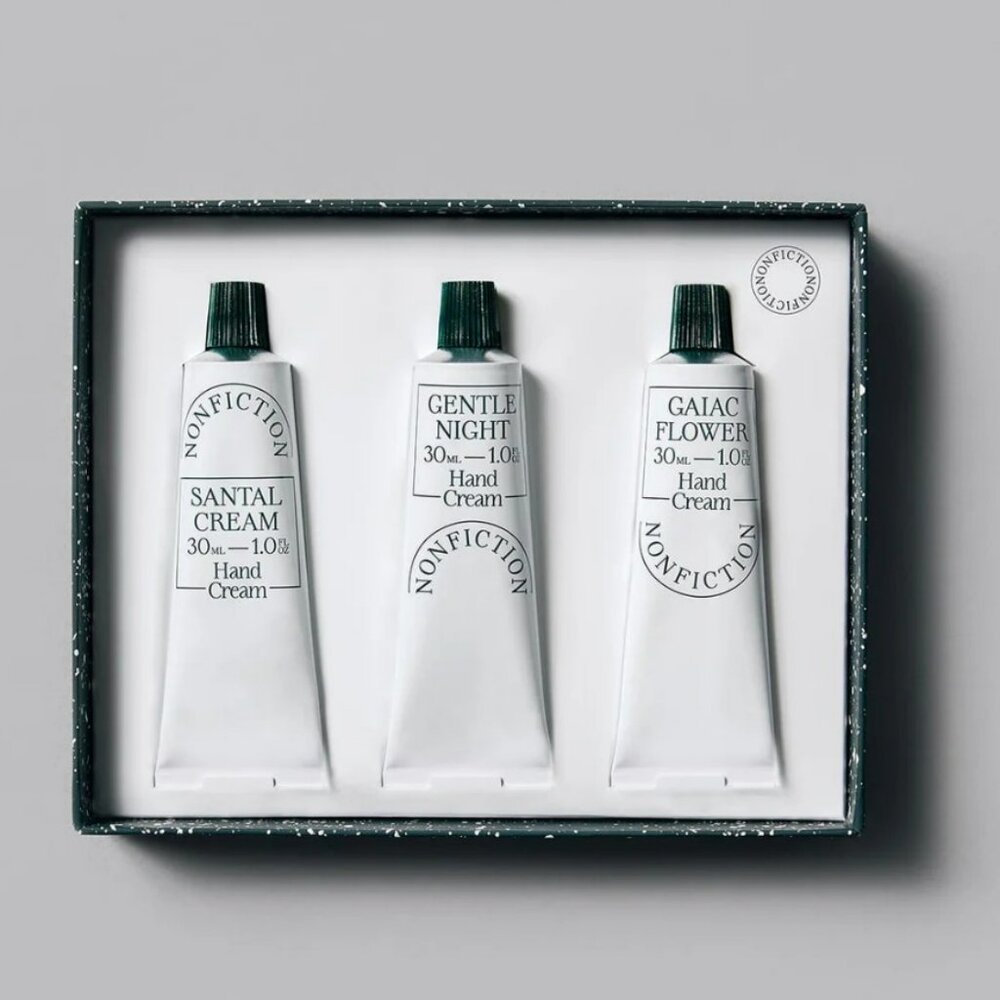 Trio of scented hand creams in gift box